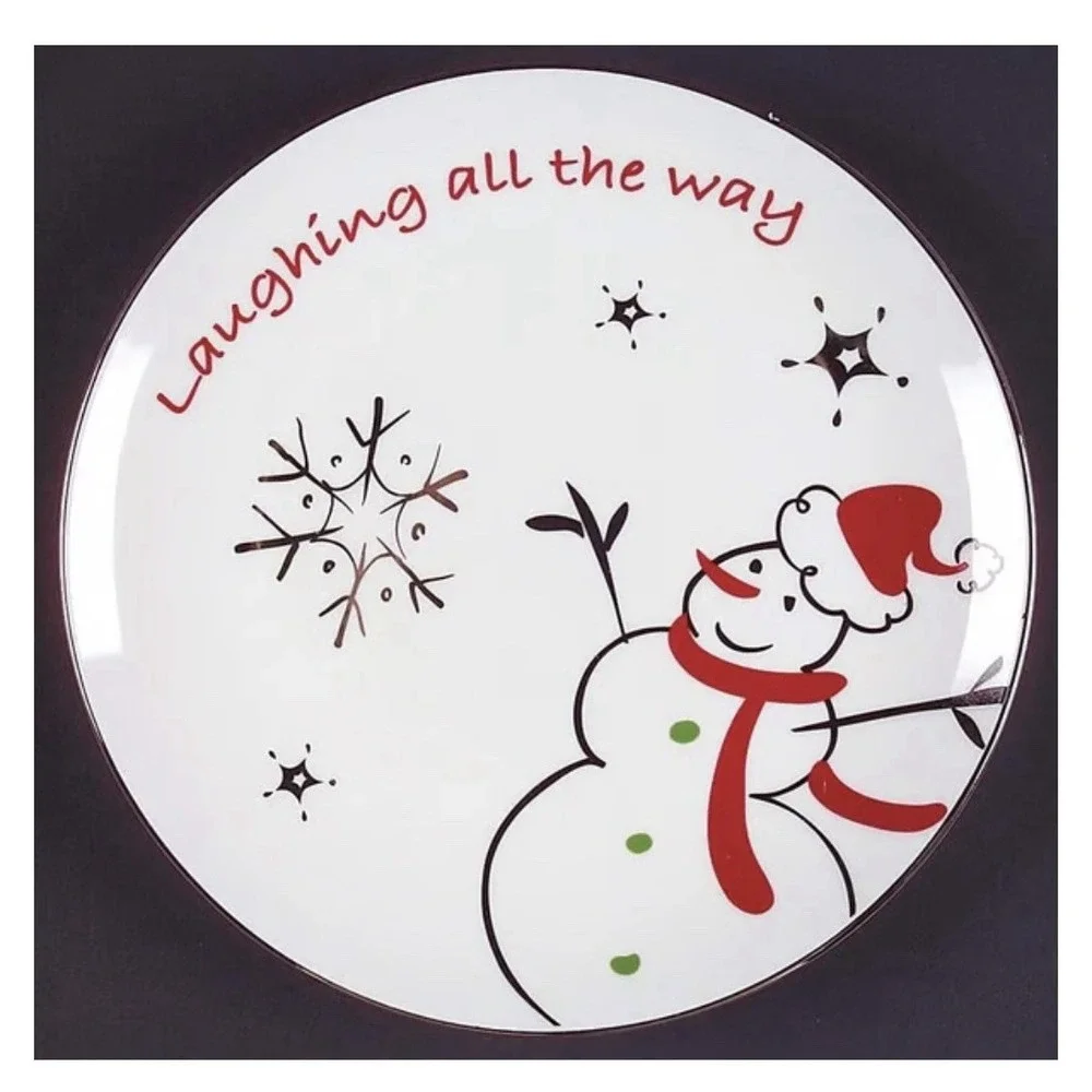 North Pole Trading Co Set of 4 Modern Jingle Salad Plates Christmas 8